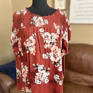 Beautiful Flutter Sleeve Blouse with Bib Collar